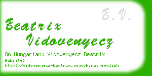 beatrix vidovenyecz business card
